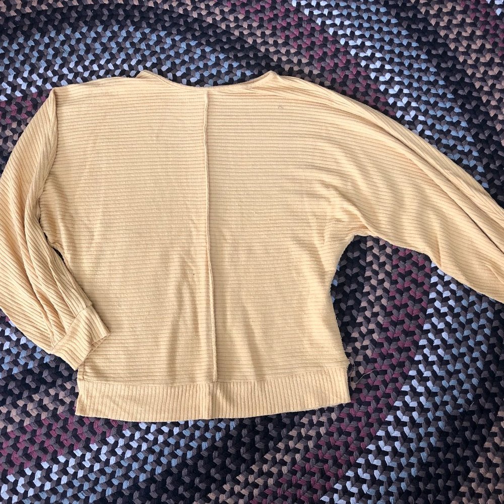 Yellow Fold Accent Sweater